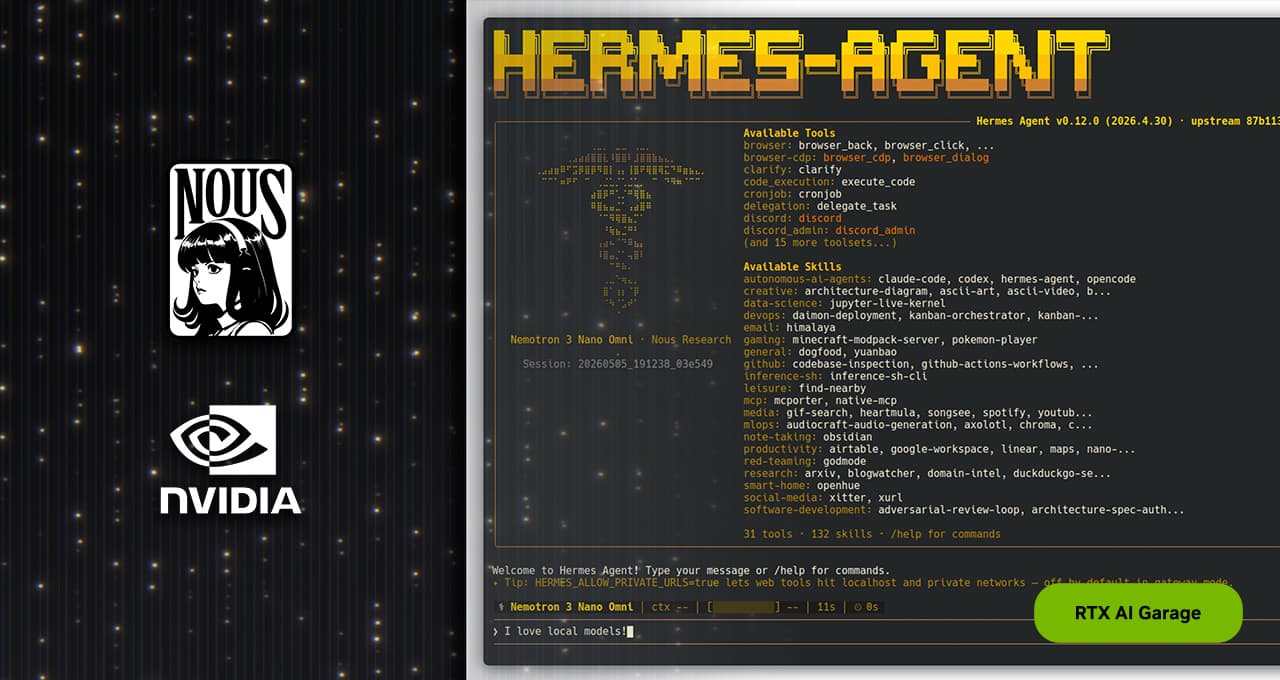 Hermes: Self-Improving AI Agents with RTX